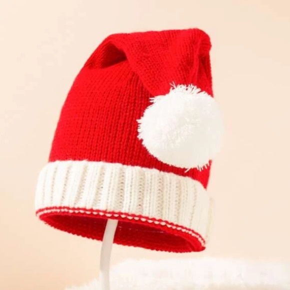 Red and White Christmas Knit Hat - Picture 2 of 2